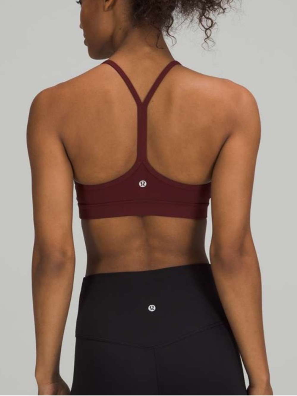 Lululemon Flow Y Bra Nulu Light Support, A–C Cups Red Merlot Workout Gym-4
